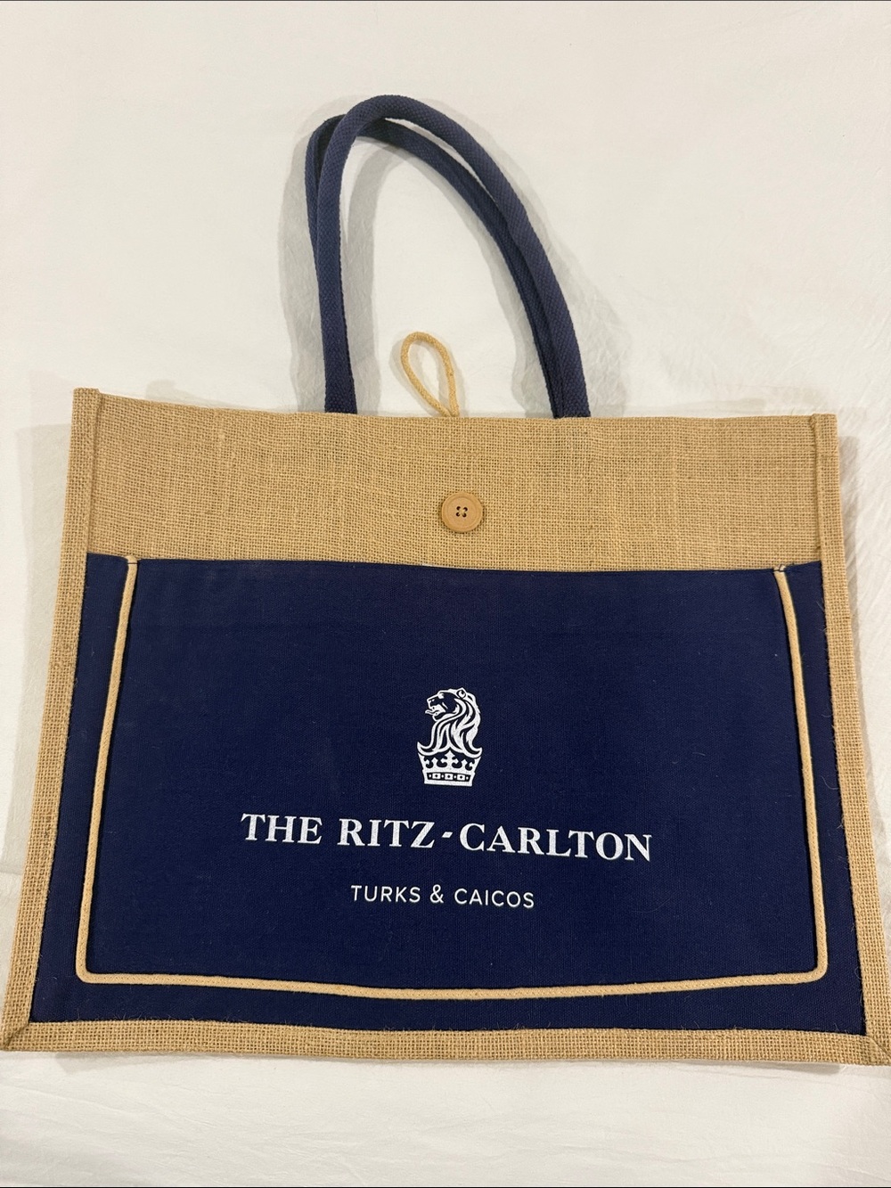 The Ritz-Carlton Turks & Caicos Navy and Tan Tote Bag